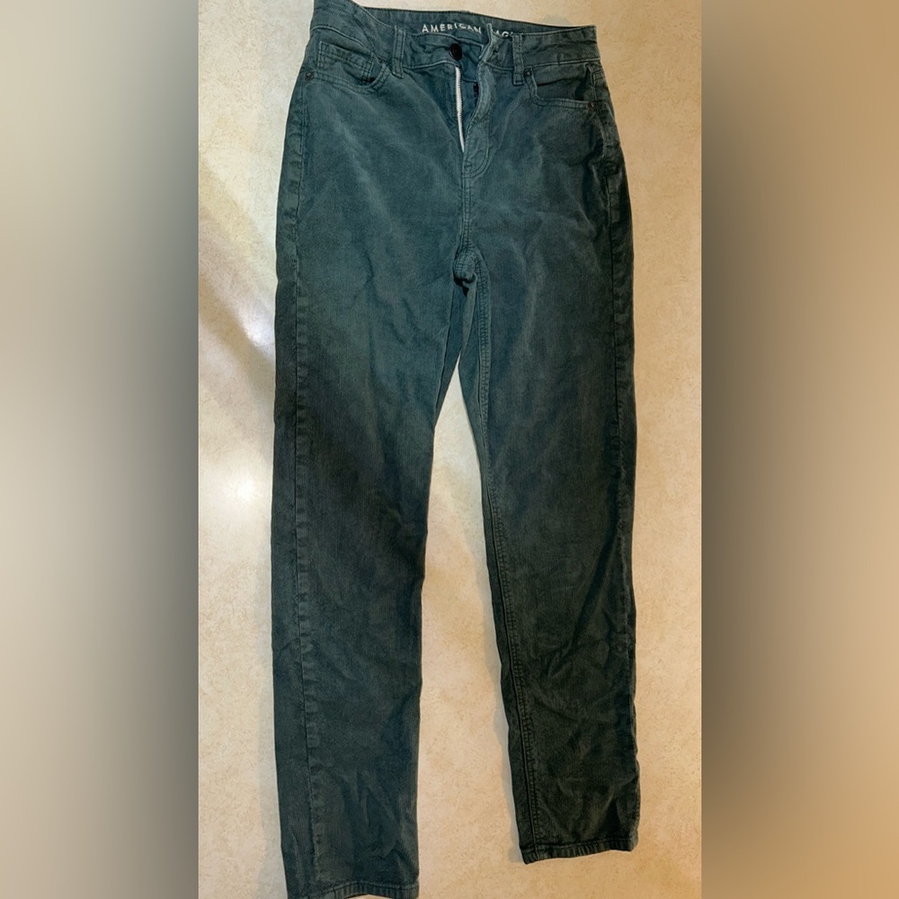 American Eagle Outfitters Green Corduroy Pants Classic Style